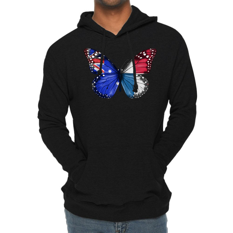 Australian Panamanian Flag Butterfly T Shirt Lightweight Hoodie by vazwttopperve | Artistshot