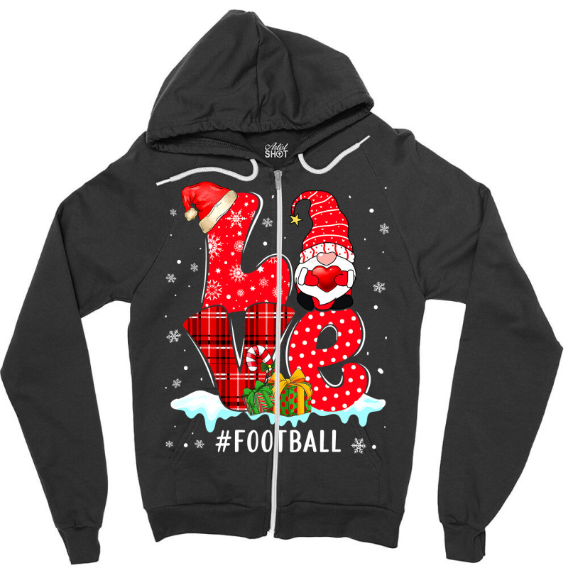 American Football Love Football Gnome Xmas Matching Family Group Valen Zipper Hoodie by hopelessoon | Artistshot