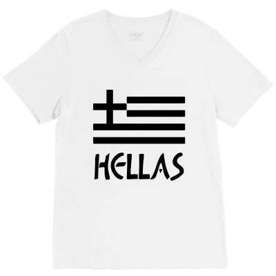 Greece Hellas V-neck Tee Designed By Yay Store