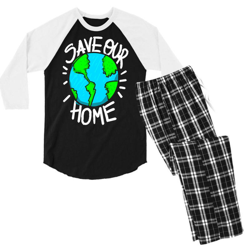 There Is No Planet B Earth Day T  Shirt Save Our Home Ecologic Awarene Men's 3/4 Sleeve Pajama Set by elephantjellyfish | Artistshot