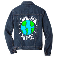 There Is No Planet B Earth Day T  Shirt Save Our Home Ecologic Awarene Men Denim Jacket | Artistshot