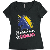 Bosnian Unicorn Bosnia And Herzegovina Flag T Shirt Women's Triblend Scoop T-shirt | Artistshot