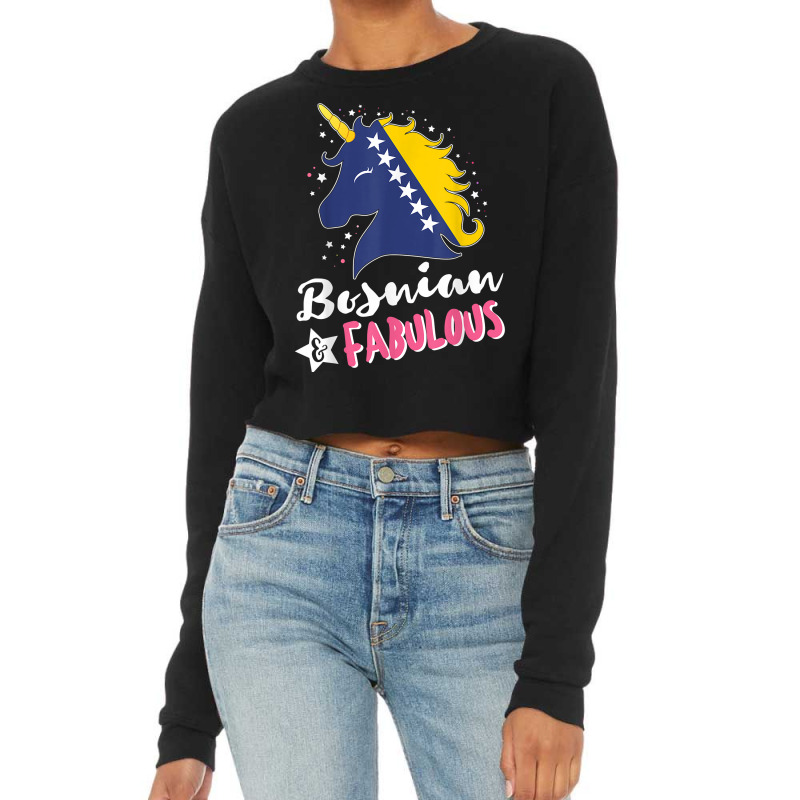 Bosnian Unicorn Bosnia And Herzegovina Flag T Shirt Cropped Sweater by johnjosephmenk | Artistshot