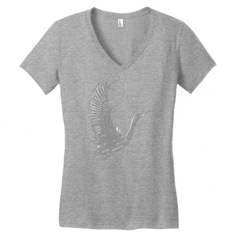 Tai Chi White Flying Crane Qi Gong Illustration Women's V-Neck T-Shirt by kurniawanm | Artistshot