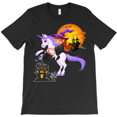 Halloween Witch Riding Mummy Unicorn T-shirt Designed By Bariteau Hannah