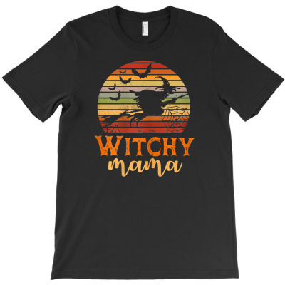 Halloween Witchy Mama Witch Ride Broom T-shirt Designed By Bariteau Hannah