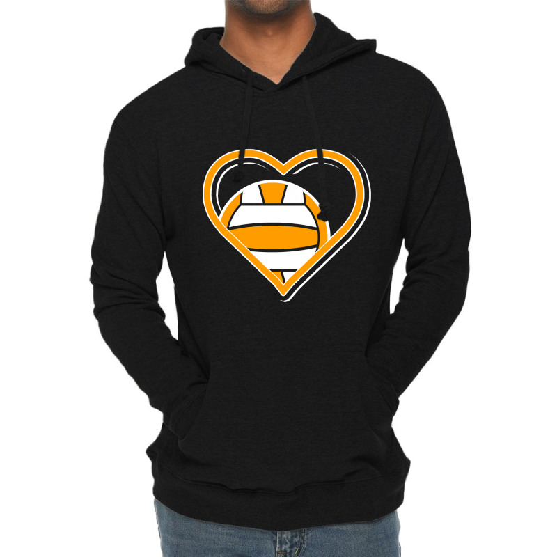 Orange Water Polo Heart For Water Polo Lovers Pullover Hoodie Lightweight Hoodie | Artistshot