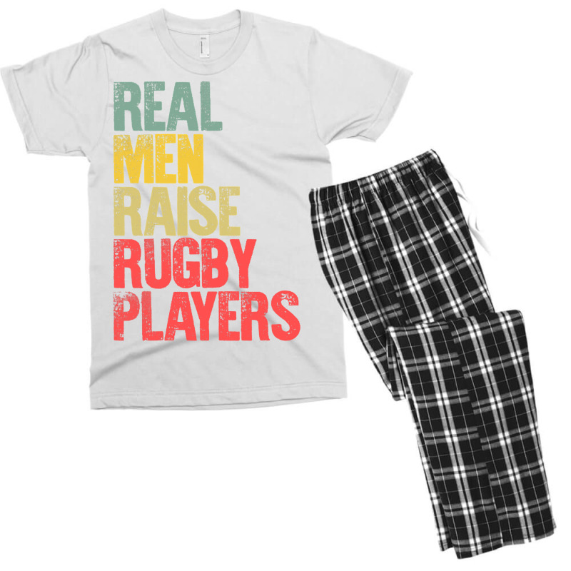 Proud Dad Shirt Real Men Raise Rugby Players Gift T Shirt Men's T-shirt Pajama Set | Artistshot