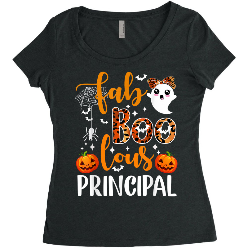 Leopard Faboolous Principal Spooky Principal Halloween Vibes T Shirt Women's Triblend Scoop T-shirt by johnjosephmenk | Artistshot