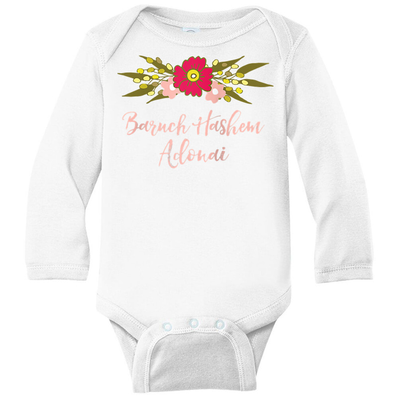 Baruch Hashem Adonai   Hebrew Messianic Christian Gift Raglan Baseball Long Sleeve Baby Bodysuit | Artistshot