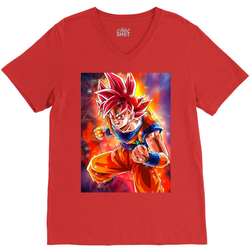 Goku Anime V-Neck Tee by dianaamccray | Artistshot