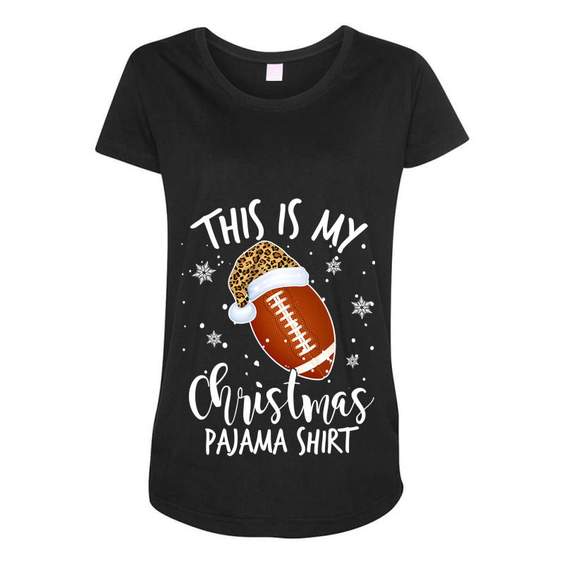 Football This Is My Christmas Pajama Football Leopard Xmas 425 Maternity Scoop Neck T-shirt by hopelessoon | Artistshot