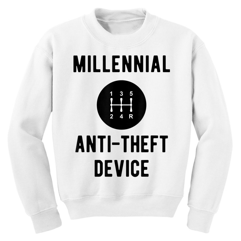 Millennial Anti Theft Device Funny Car Gear Shift Retro T Shirt Youth Sweatshirt | Artistshot