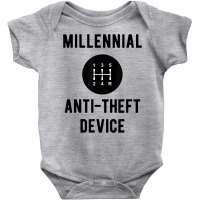 Millennial Anti Theft Device Funny Car Gear Shift Retro T Shirt Baby Bodysuit | Artistshot