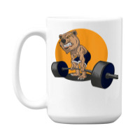 Grizzly Bear Lifting Heavy Weights Tank Top 15 Oz Coffee Mug | Artistshot