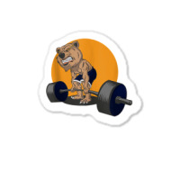 Grizzly Bear Lifting Heavy Weights Tank Top Sticker | Artistshot