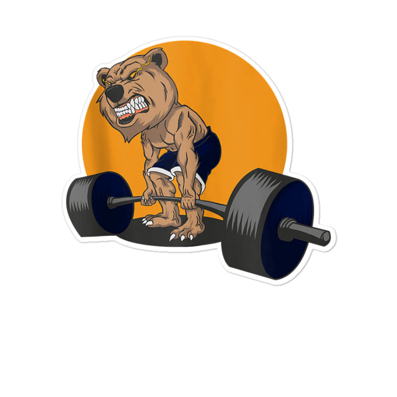 Grizzly Bear Lifting Heavy Weights Tank Top Sticker | Artistshot