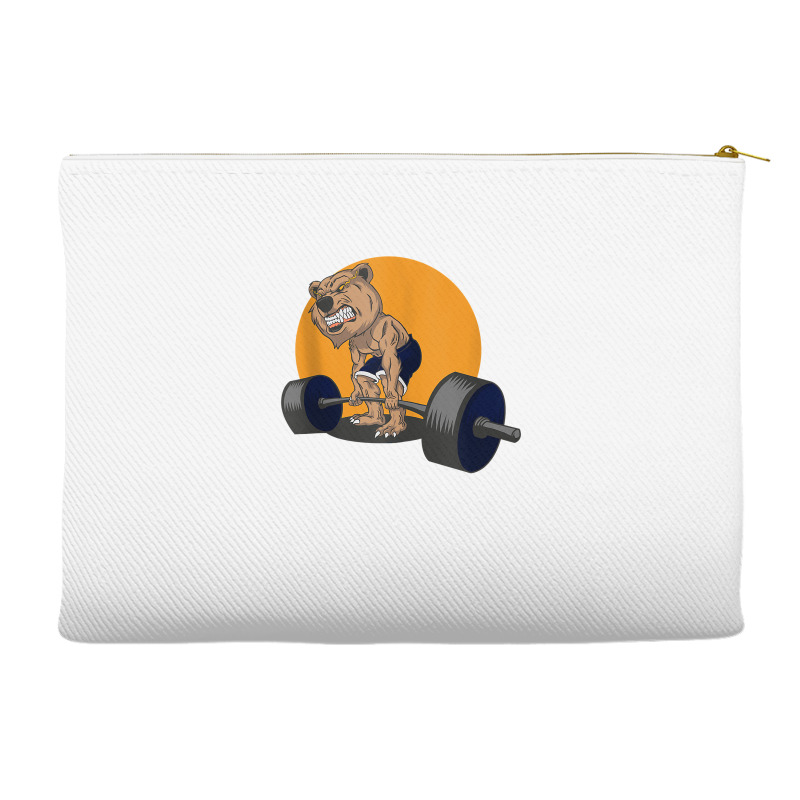 Grizzly Bear Lifting Heavy Weights Tank Top Accessory Pouches | Artistshot