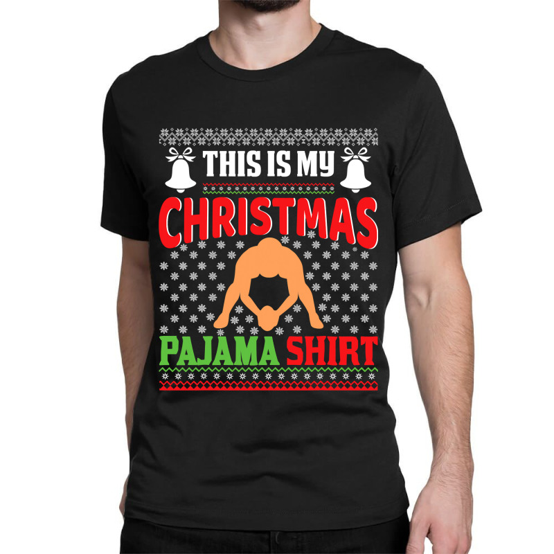 Football Christmas Pajama Merican Football Ball Santa Hat Funny Sport Classic T-shirt by hopelessoon | Artistshot