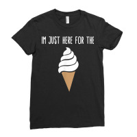 I'm Just Here For The Ice Cream Meme Cute Vanilla Soft Serve T Shirt Ladies Fitted T-shirt | Artistshot