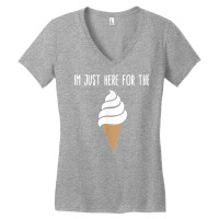 I'm Just Here For The Ice Cream Meme Cute Vanilla Soft Serve T Shirt Women's V-neck T-shirt | Artistshot