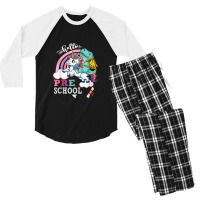 Preschool Cutie Unicorn Rainbow Squad Back To School Men's 3/4 Sleeve Pajama Set | Artistshot