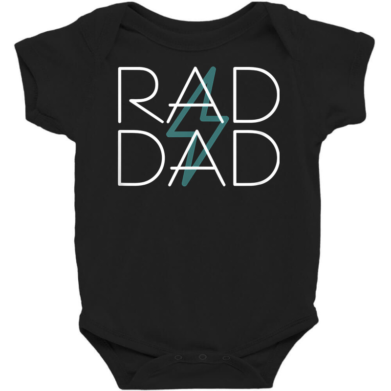 Mens Rad Dad Standard T Shirt Lightning Bolt Strike 80's Retro Baby Bodysuit by copedoire | Artistshot