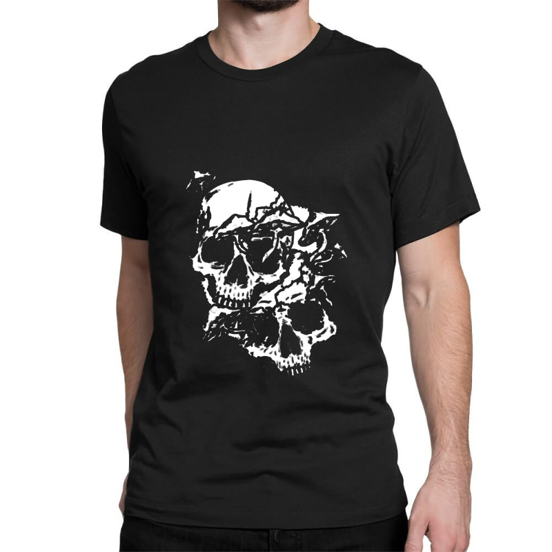 Skull Morel Mushrooms Mycologist Goth Mushroom Classic T-shirt by deluxebed | Artistshot