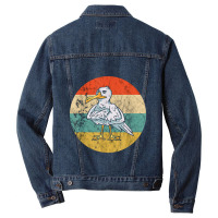 Seagull Vintage Retro Seabird Harbour Albatros Seagull Lover Men Denim Jacket | Artistshot