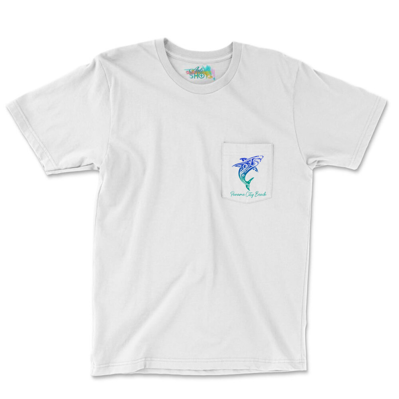 Panama City Beach Fl Shark Scuba Diving Surfer Florida Surf Pocket T-Shirt by kurniawanm | Artistshot