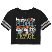 Imagine All The People Living Life In Peace T Shirt Scorecard Crop Tee | Artistshot