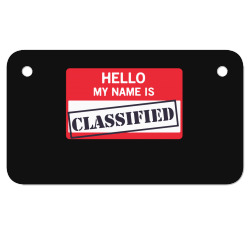 hello my name is classified1 01 Motorcycle License Plate | Artistshot