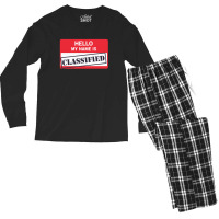 Hello My Name Is Classified1 01 Men's Long Sleeve Pajama Set | Artistshot