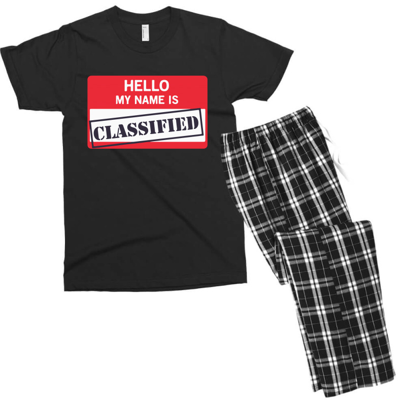 Hello My Name Is Classified1 01 Men's T-shirt Pajama Set | Artistshot