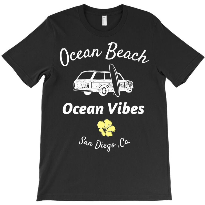 Ocean Vibes Ocean Beach San Diego Woody Station Wagon Premium T Shirt T-Shirt by johnjosephmenk | Artistshot