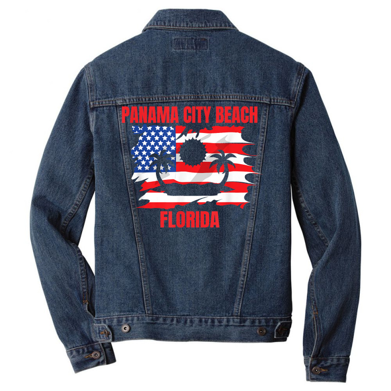 Panama City Beach American Flag T Shirt Men Denim Jacket by heartlytreleven | Artistshot