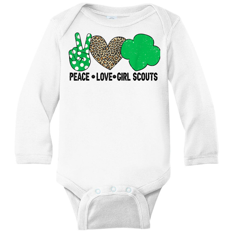 Peace Love Cookie Scout For Girls Bakery Cookie Season T Shirt Long Sleeve Baby Bodysuit by heartlytreleven | Artistshot