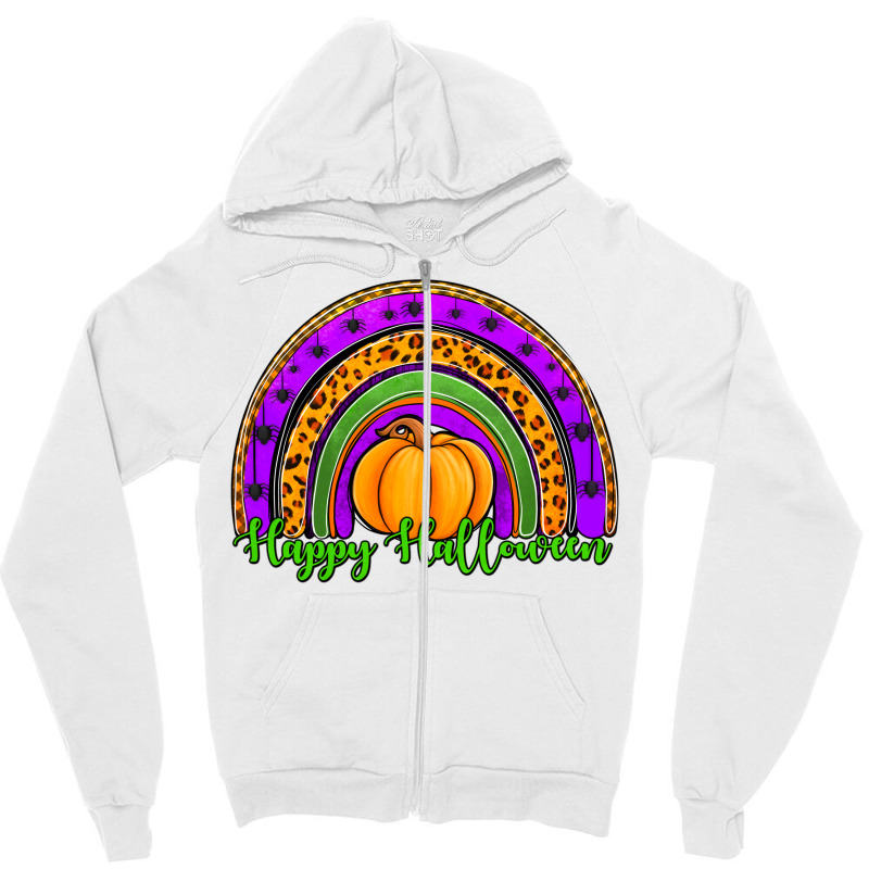 Happy Halloween Rainbow Zipper Hoodie by Jasminsmagicworld | Artistshot