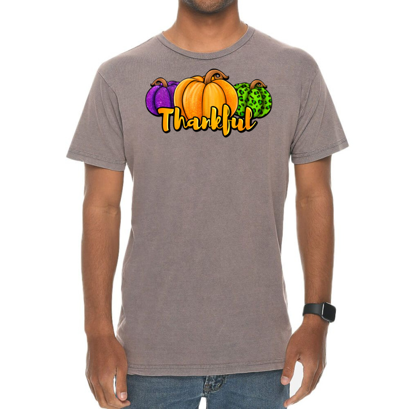 Halloween Pumpkins Thankful Vintage T-Shirt by Jasminsmagicworld | Artistshot