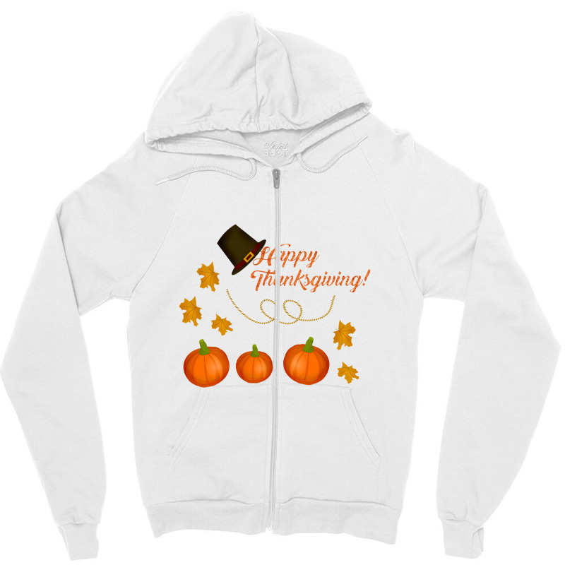 Happy Thanksgiving Zipper Hoodie by timindonesia | Artistshot