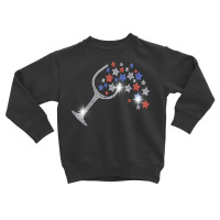 Wine Glass Stars Bling Vintage 4th Of July Bling Rhinestone T Shirt Toddler Sweatshirt | Artistshot