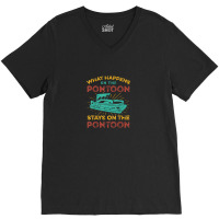 Pontoon Captain Design Boating Pontooning Fathers Day Gift V-neck Tee | Artistshot