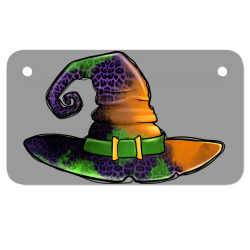 Purple leopard witch hat Motorcycle License Plate | Artistshot