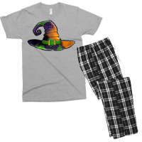 Purple Leopard Witch Hat Men's T-shirt Pajama Set | Artistshot