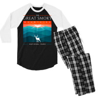 Smoky Mountains National Park T Shirt  National Park Shirt Men's 3/4 Sleeve Pajama Set | Artistshot