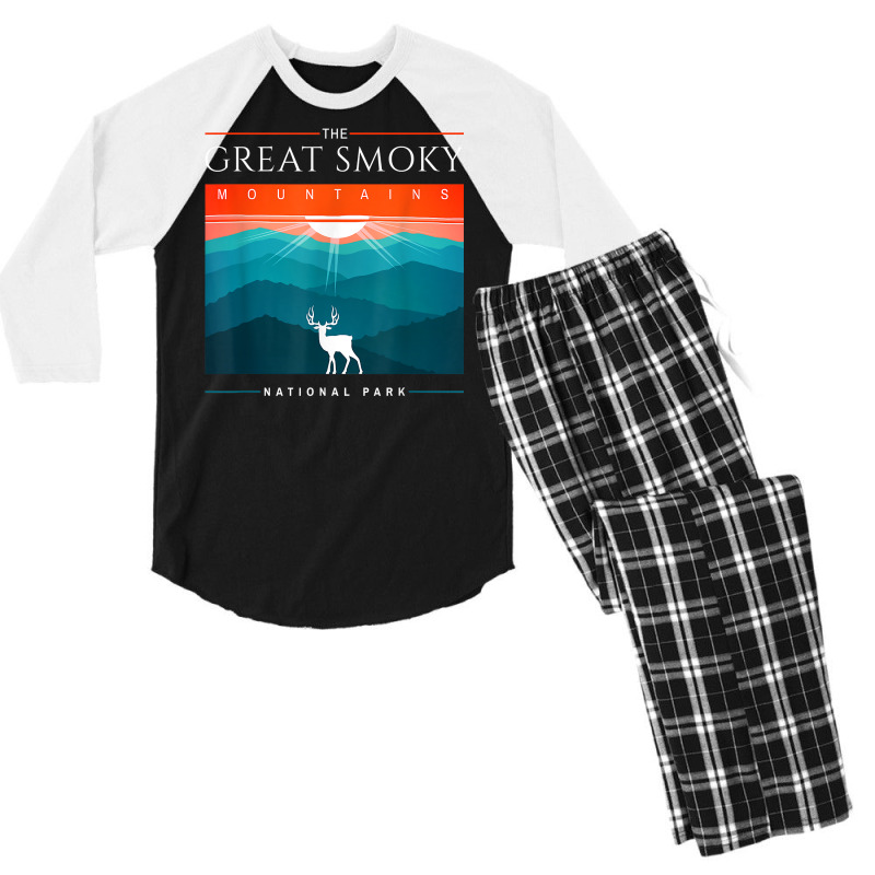 Smoky Mountains National Park T Shirt  National Park Shirt Men's 3/4 Sleeve Pajama Set by copedoire | Artistshot