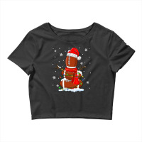 Football American Football Snowman Santa Hat Xmas Lights Christmas 98 Crop Top | Artistshot