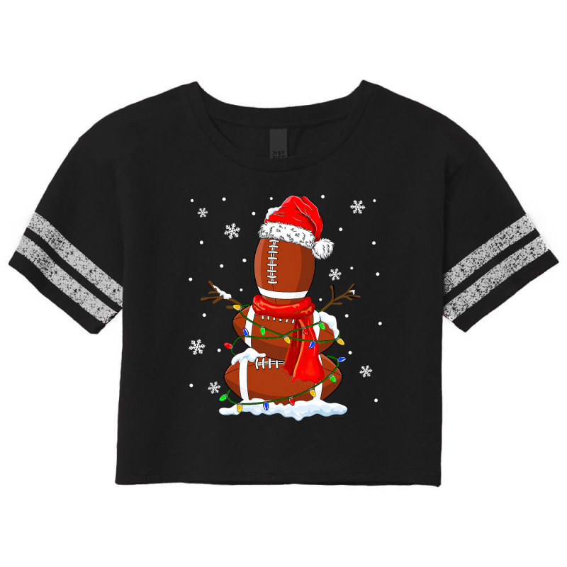 Football American Football Snowman Santa Hat Xmas Lights Christmas 98 Scorecard Crop Tee by hopelessoon | Artistshot