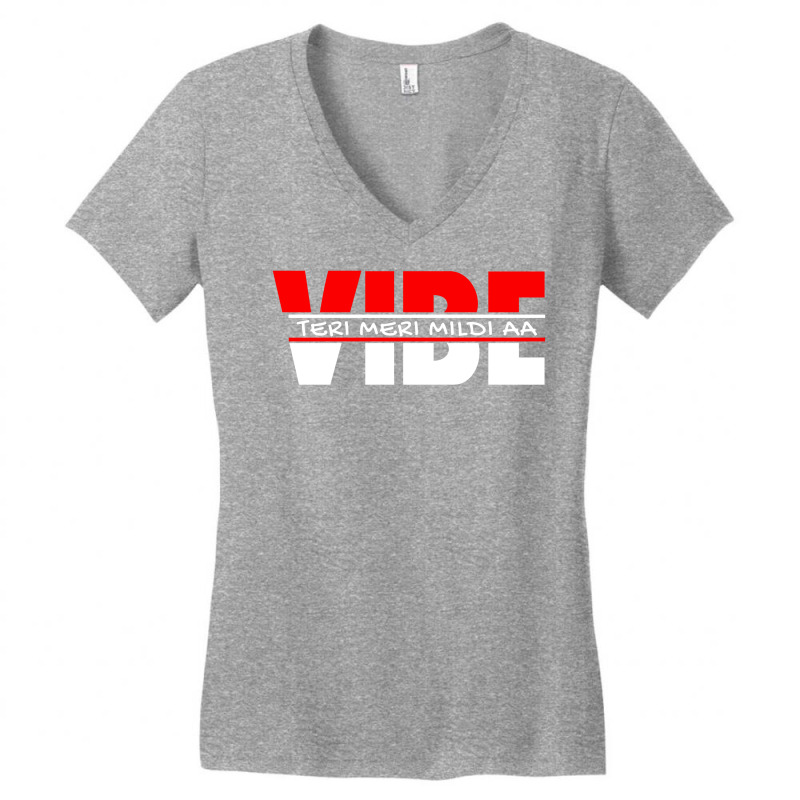 Vibe Teri Meri Mildi Aa Women's V-Neck T-Shirt by HelloShop | Artistshot