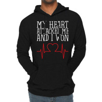 My Heart Attacked Me And I Won Design Hearts Still Beating T Shirt Lightweight Hoodie | Artistshot